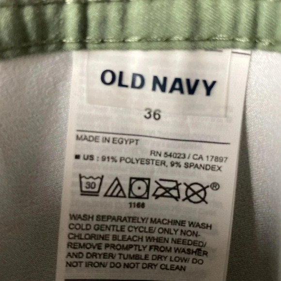 NWT OLD NAVY MENS SIZE 36 SWIM TRUNKS 9” INSEAM OLIVE GREEN TAN STRIPES - Picture 10 of 14